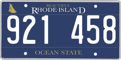RI license plate 921458
