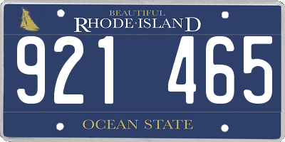 RI license plate 921465