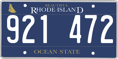 RI license plate 921472