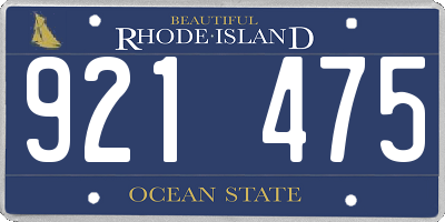 RI license plate 921475