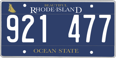 RI license plate 921477