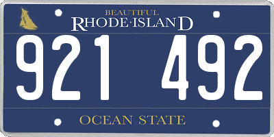 RI license plate 921492