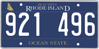 RI license plate 921496