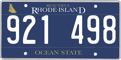 RI license plate 921498
