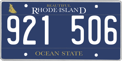 RI license plate 921506