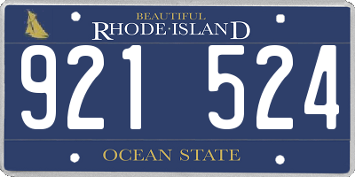 RI license plate 921524