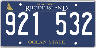 RI license plate 921532