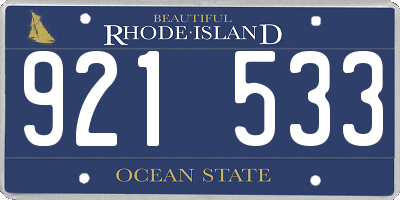 RI license plate 921533