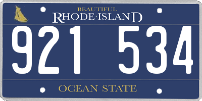 RI license plate 921534