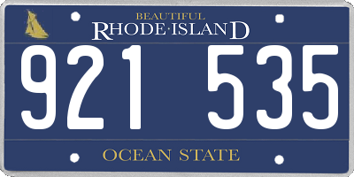 RI license plate 921535