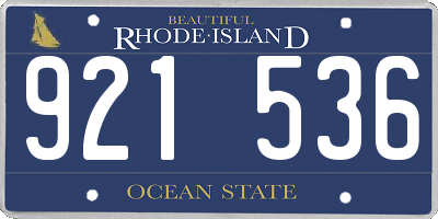RI license plate 921536
