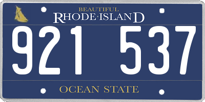 RI license plate 921537
