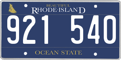 RI license plate 921540