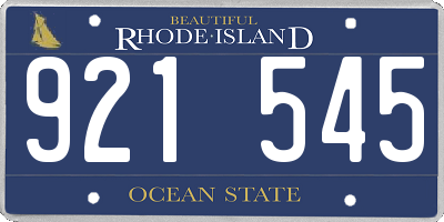 RI license plate 921545
