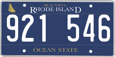 RI license plate 921546