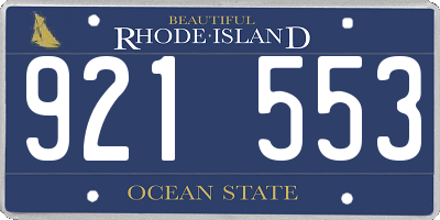 RI license plate 921553
