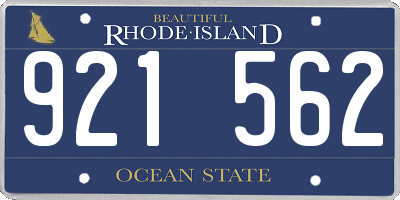 RI license plate 921562