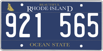 RI license plate 921565