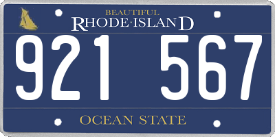 RI license plate 921567