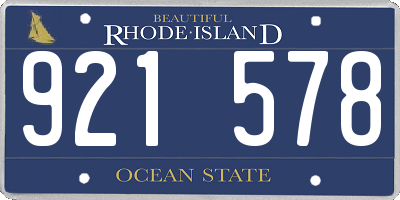 RI license plate 921578