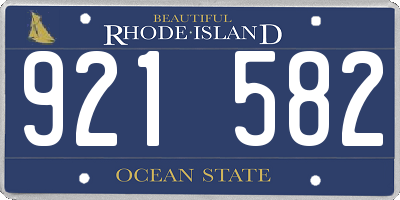 RI license plate 921582
