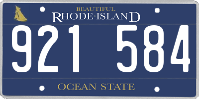 RI license plate 921584