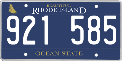 RI license plate 921585