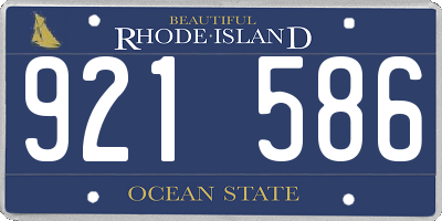 RI license plate 921586