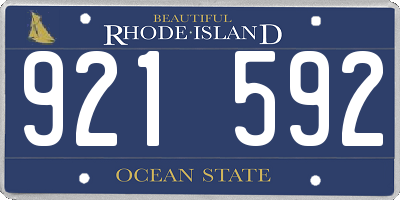 RI license plate 921592