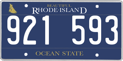 RI license plate 921593