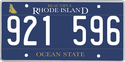 RI license plate 921596
