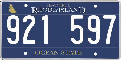 RI license plate 921597
