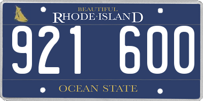 RI license plate 921600