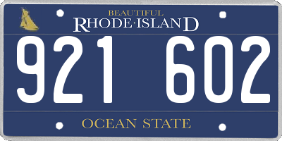 RI license plate 921602