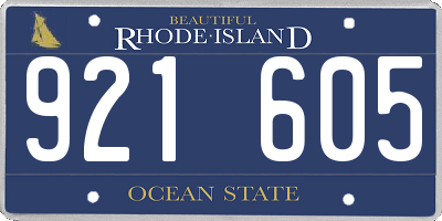 RI license plate 921605