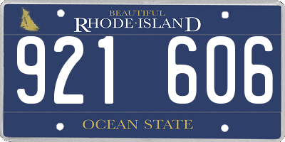 RI license plate 921606