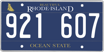 RI license plate 921607