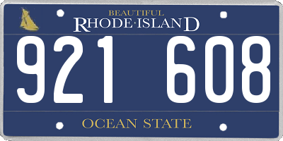 RI license plate 921608