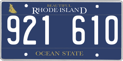 RI license plate 921610