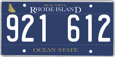 RI license plate 921612