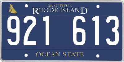 RI license plate 921613