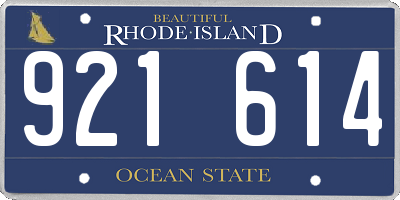 RI license plate 921614