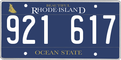 RI license plate 921617