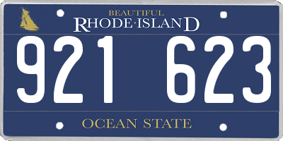 RI license plate 921623