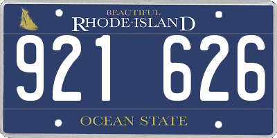 RI license plate 921626