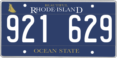 RI license plate 921629