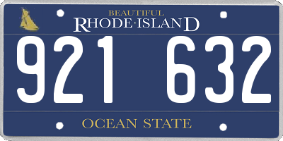 RI license plate 921632