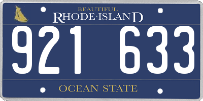 RI license plate 921633