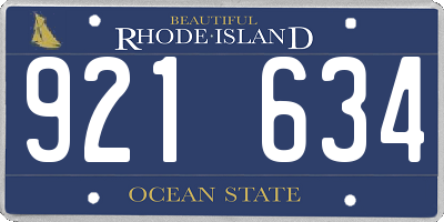 RI license plate 921634