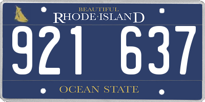RI license plate 921637
